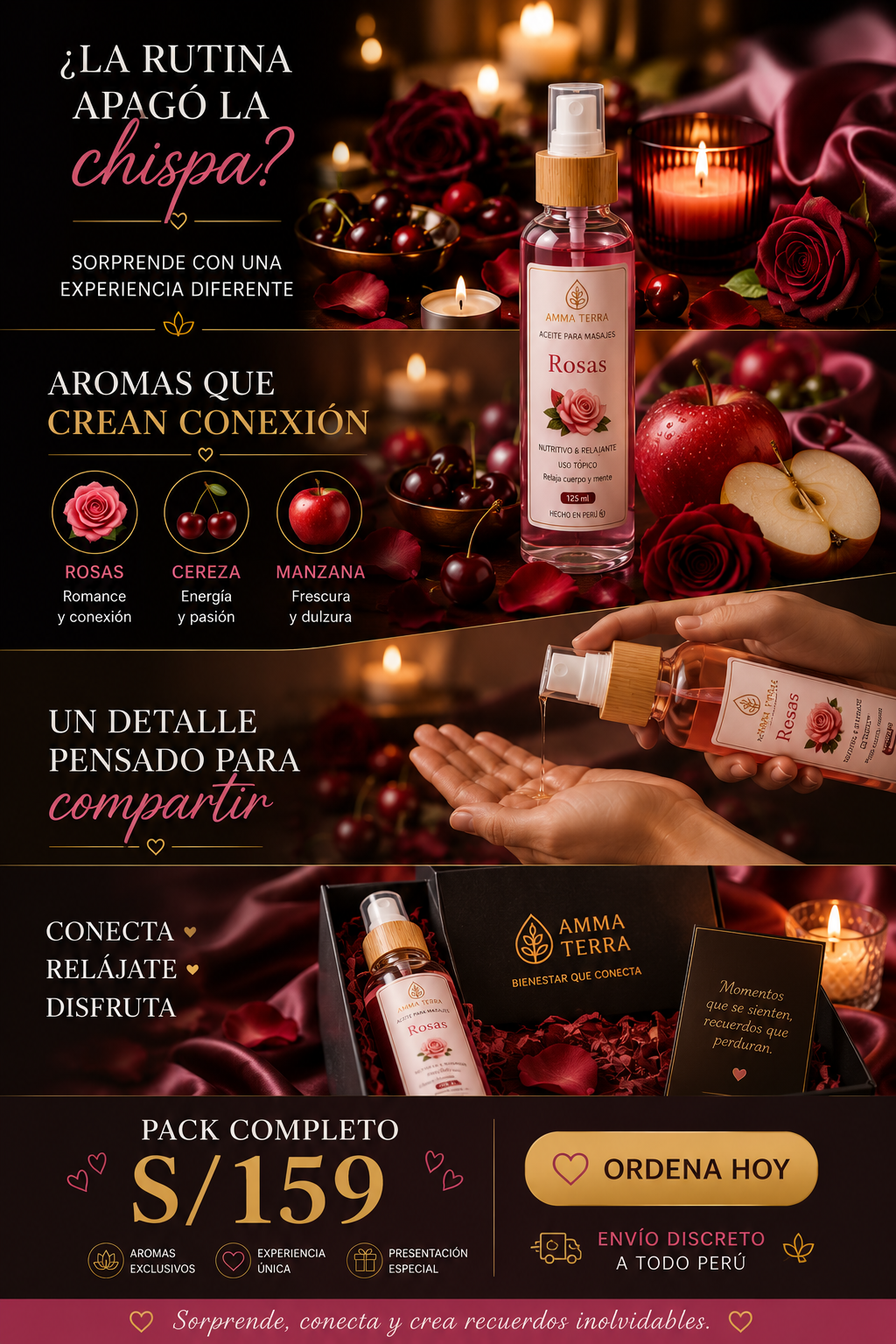 Pack Experiencia en Pareja Amma Terra | Aceite Aromático + Detalle Sorpresa